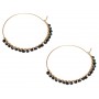 Black Onyx Wrapped Hoop Earrings