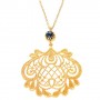 Blue Corundum Lace Chandelier Pendant Necklace