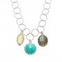 Amazonite, Lemon Quartz, and Labradorite Charm Necklace
