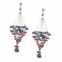 Iolite and Garnet Chandelier Earrings