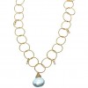 Light Blue Topaz Briolette and Pearl Necklace