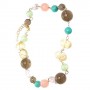 Citrine, Smokey Quartz, Amazonite, Pink Opal, and Prehnite Bead Necklace