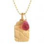 Malika Tiny Tag Pink Sapphire Pendant Necklace