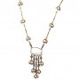 Glass Stone Pendant and Bead Necklace
