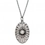 Cubic Zirconia Oval Pendant Necklace