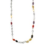 Amethyst, Carnelian, and Smokey Quartz Link Necklace