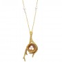 Gold Vermeil Fresh Water Pearl Nest and Branch Necklace