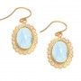 Cubic Zirconia and Rose Cut Blue Topaz Earrings