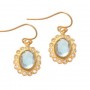 Blue Topaz and Cubic Zirconia Flower Earrings