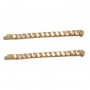 Small Light Colorado Crystal and Gold Silk Bobbi Pins