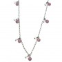Tomei Lepidolite and Clear Quartz Dangle Necklace