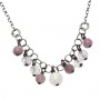 Tomei Cape Amethyst, Clear Quartz, and White Jade Dangle Necklace