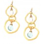 White Topaz and Aqua Quartz Circle Drop Earrings