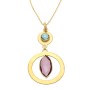 London Blue Topaz and Amethyst Tiger Eye Necklace