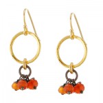 Carnelian Circle Drop Earrings