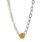 Gold Disc Charm Necklace