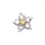 What is in Your Heart? Lavendar and Yellow CZ Flower