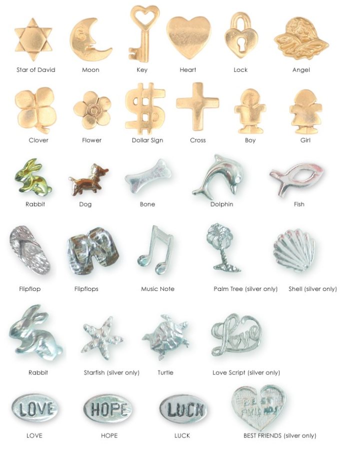 What's in your heart silver charms